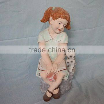 Fiberglass Garden Girl and Dog Sculptures Decor photo-3