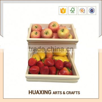 Large capacity decorative kitchen wooden fruit basket stand