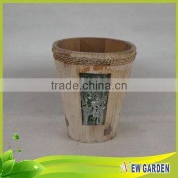 Cheap New Garden Decor Customizable Wooden Barrel Planter photo-5