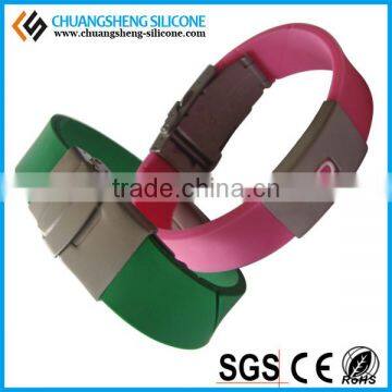 2016 Hot Selling Promotional Gift Silicone Engravable Stainless Steel Sheet, Cool Fashion Bracelet, Beautiful Wristband photo-4