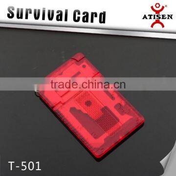 Red Stainless Multi Function Survival Card,pocket Outdoor Tool photo-2