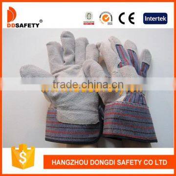 Safety Cow Split Leather Work Gloves With Double Palm And Reinforced