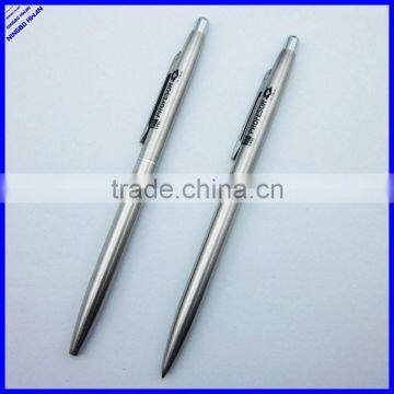 silver color slim metal twist ballpoint pen