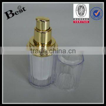 Cosmetics 20ml 50ml Luxury Golden UV Pump Acrylic Lotion Bottle Double Wall Fancy Skin Care Cream Serum Acrylic Plastic Bottle photo-2