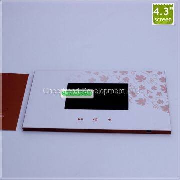 Wedding Invitation brochure card 4.3 inch video brochures / Video Postcard/ Video Mailer/ LCD Video greeting Card
