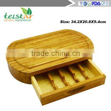 New Design Bamboo Cheese Board Set Professional Manufacturer of Bamboo&wood Items Cheese Board Set Cheese Knives W/cutting Board photo-4