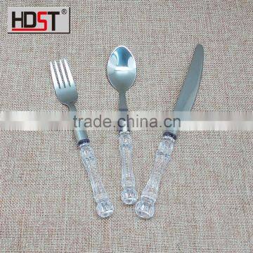 translucent plastic handle stainless steel airline cutlery set jieyang wholesaler