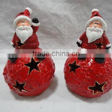 Hot Sell Ceramic Santa Clause Snowman House With LED Light for Christmas Decoration photo-2