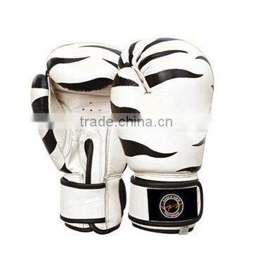 Black & White Color Boxing Glove 8 OZ with Magic Stripes