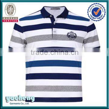 fashion summer stripe polo t-shirt embroidery men cotton polo t-shirt high quality t-shirt