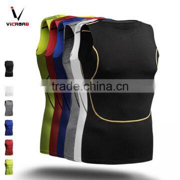 Wholesale fashion polyester sports fitness tank top men summer