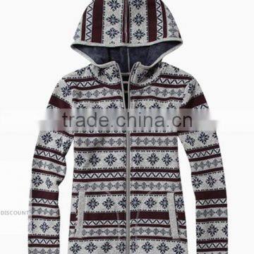 Women man polar fleece hoodies stripe flower printed patern