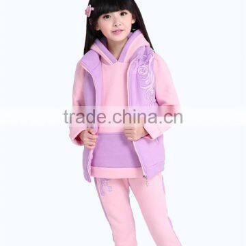 Kid Girl Warm 3pcs Wholesaler Sweatshirts Children Winter Clothing Sets Suit Clothing Sets From Factory