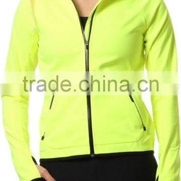 custom Women's safety green Neon dry fit performance Full-zip Hoodie water and windproof