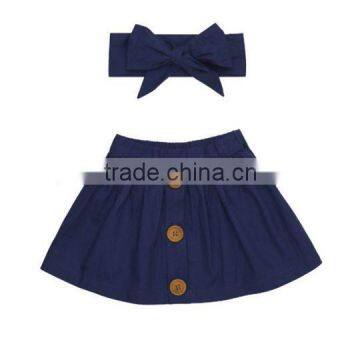 Latest Designer Cotton Skirt Kids Girl Short Dresses Matching Headband Sets photo-6