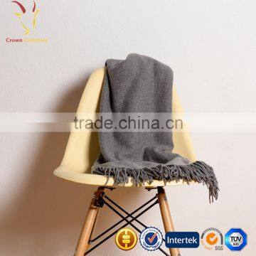 Warm Plain Kids Cashmere Wool Blended Travel Blanket photo-3