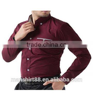 2016 New Wholesale Button Down Collar Regular Fit Plain Custom Men's Formal Dress Shirt photo-5