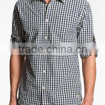 2015 European&American style Slim fit official/dress long sleeve mens/men shirt with double collar&cuff