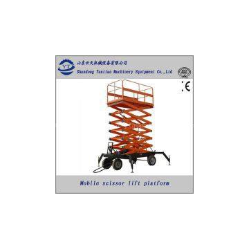 Electric four wheels mobile scissor lift platform or lift table