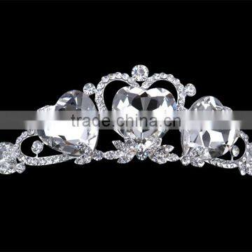 Heart shapes Rhinestones Headband Crown Bridal Jewelry Hair Accessories