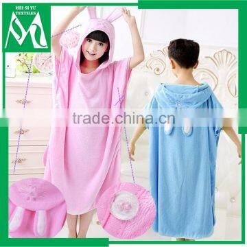 Children blanket poncho rabbit embroidery