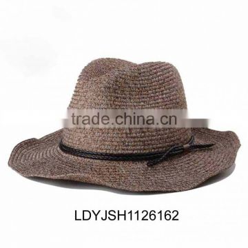 Direct selling narrow brim pp braid fedora straw hat