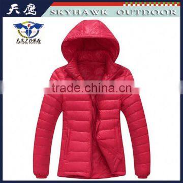 Water Resistant Winter Foldable Goose Women Down Jacket