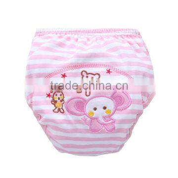 pink elephant striped design waterproof baby cloth nappy diaper