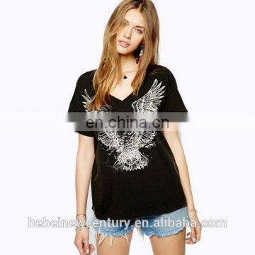 Europe And The United States Wind 2014 Eagle Printing V-Neck Female T-Shirt With Short Sleeves Bodycon Dress