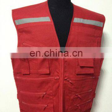 Latest style mens red reflective safety vest