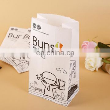 Hot sale square bottom take away fast food paper greaseproof paper bag for food packaging