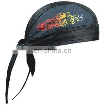 HMB-901L5 LEATHER SKULL CAP DURAG HEAD WRAP BANDANA SKULLCAP HATS SCARF BIKER