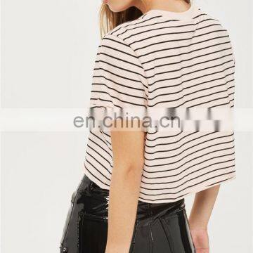 2017 Fashion Women Stripe Roll Back Crop Tops Wholesale photo-5