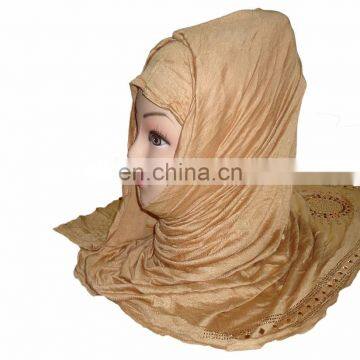 Embroidery Stone Work Hijab For Daily Wear / Hosiery Cotton Fabric Hijab / Party Wear Hijab (scarves scarf stoles hijab)