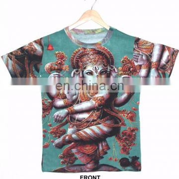 Indian Hindu Gods & Ganesha DIVINE Hindu Lord Deity T shirt Psychedelic Unisex wear Hippie Dj Art T - Shirt shirt M / L / Xl