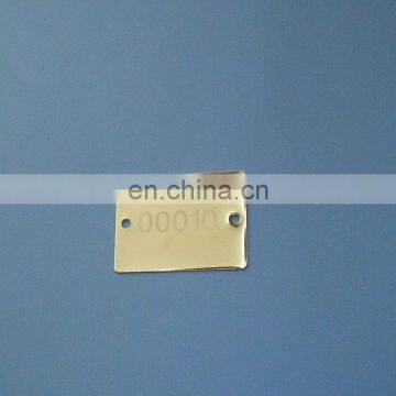 custom metal plate with lased serial number