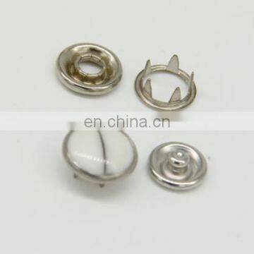 Fashion brass cap prong ring snap button, stainless steel snappet-prong button five prong snap button