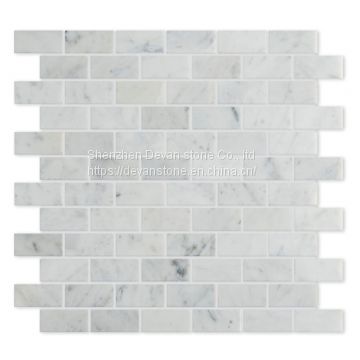 Carrara C white marble mosaic tiles backsplash mosaic