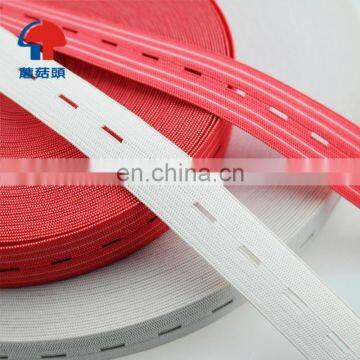 custom woven heavy polyester nylon elastic band Button hole tape elastic for garment