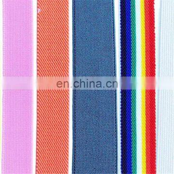 China 100% nylon Colorful flat knitted braided elastic webbing belt tape with low price