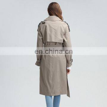 TWOTWINSTYLE Women Windbreaker Lapel Long Sleeve High Waist Sashes Casual Asymmetric Patchwork