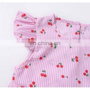 2019 New Flying Sleeve Stripe Baby Jumpsuit Cherry Print Baby Romper For 6m-2t Free Shipping photo-6