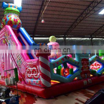 Candy Theme Kids Pink Inflatable Fun Park Big Equipment for Parties photo-4