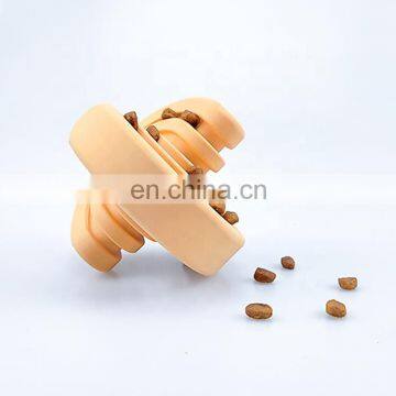 Natural rubber material food leaky  toy ball with deep grains