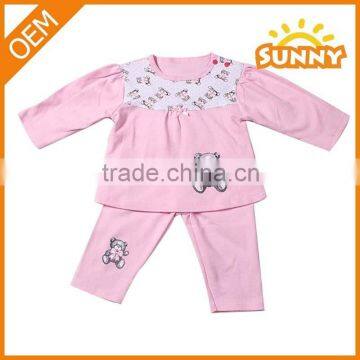 Lovely 100%Cotton wholesale Baby Girl Clothing Set