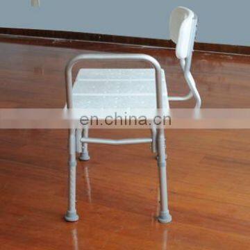 Heavy Duty Transfer Bench Shower Seat With Back Removable Aluminum Frame HDPE Seat With CE