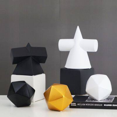 Irregular Pentagon Glod White Black Cube Geometry Abstract Decor Modern Simple Decoration photo-3