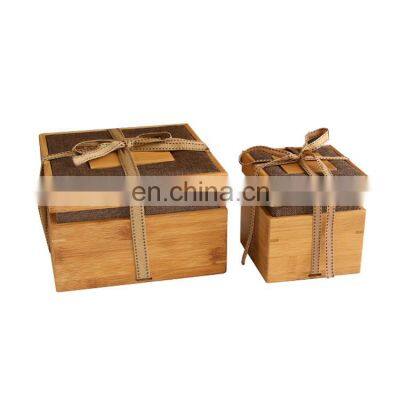 small smooth surface rectangle eco-friendly bamboo packing boxes wooden case