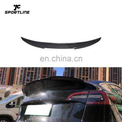 Electric Car Model Y Dry Carbon Fiber Rear Spoiler for Tesla Model Y Sedan 2020 2021