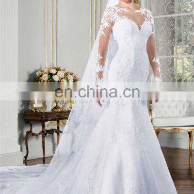 2020 New White Women Long Sleeve Lace Bridal Wedding Gowns Wedding Dress photo-5